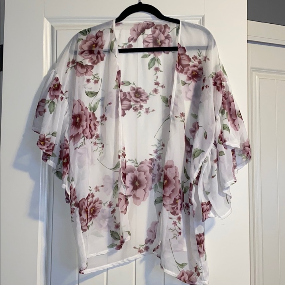 Sheer Floral Kimono
